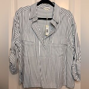 Max Studio Monochrome Striped Shirt